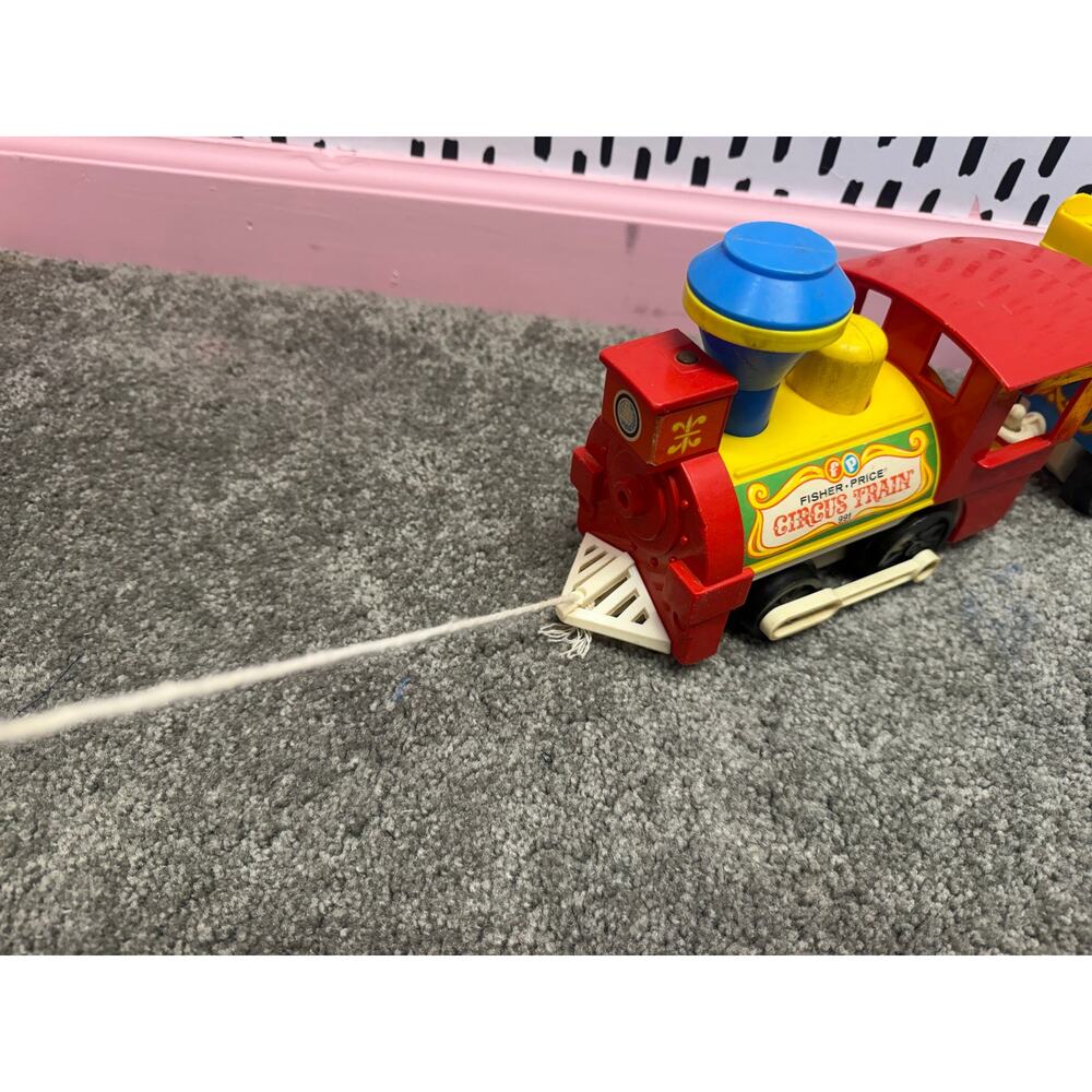 Fisher Price Little People vintage Circus Train 7 pieces Locomotive Caboose 991 - Picture 9 of 9